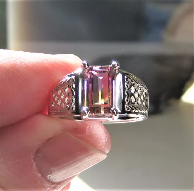 Mens Natural Ametrine Ring-New Unheated Ametrine Ring 925 Sterling Silver Sz 10