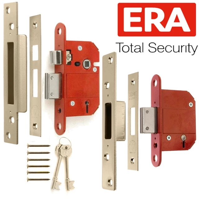 SATIN SILVER ERA 5 LEVER MORTICE SASH LOCK/DEAD BOLT 2.5" 3" Main Entrance Door