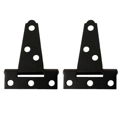 2pc T Shape Door Gates Hinges Cabinet Rustproof Iron Shed Hinge Strap 2-12inches