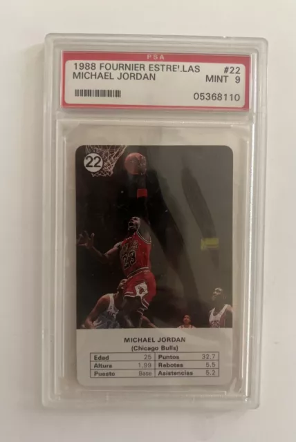 1988 Fournier Estrellas #22 - MICHAEL JORDAN - Chicago Bulls HOF - PSA 9 MINT