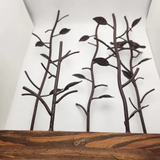 Metal tree branch ART sculpture love birds Handmade crafted Wood base