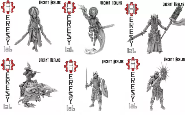 Heresylab Vacant Realms 32mm Fantasy Miniatures Pick Your Model K01 - K06