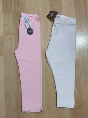 baby girls pink white leggings X2 bundle size 18-24 months BNWT
