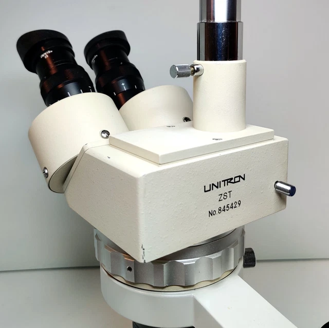 UNITRON ZST Trinocular Stereo Microscope Olympus Precision MEIJI FINE FOCUS #363 UNITRON ZST Trinocular Stereo Microscope Olympus Precision MEIJI FINE FOCUS #363