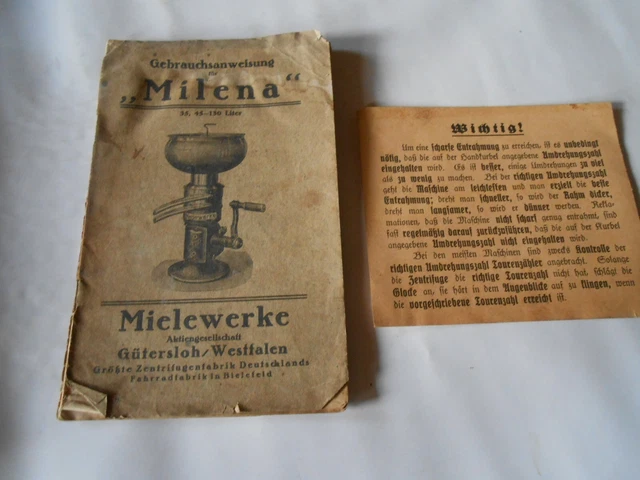 Gebrauchsanweisung Miele Milena  Zentrifuge