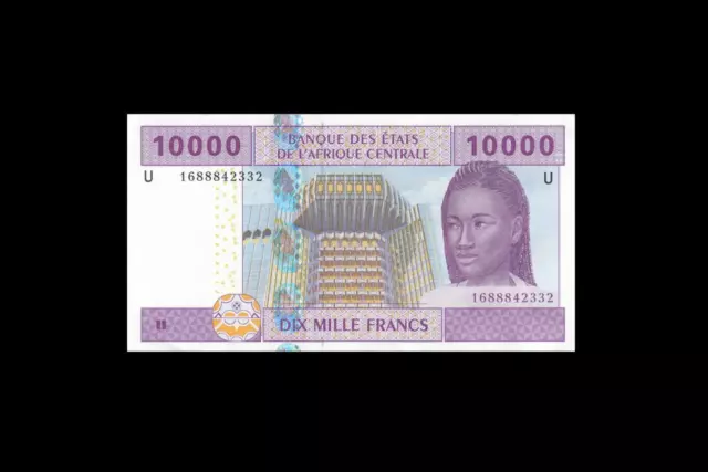 2002 Central African States 10000 Francs French "U - Cameroun" (( Gem Unc ))