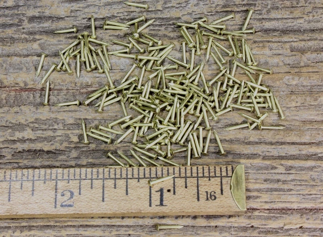 1/4” SOLID BRASS BRADS 100 NAILS 20 gauge Escutcheon pins tiny head USA made