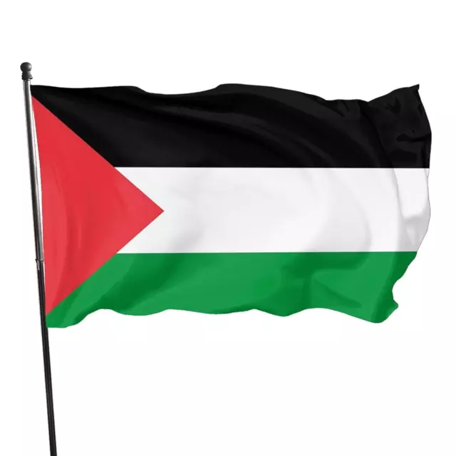 Flags Palestine Flag with Brass Grommets - Large 3X5 Ft Palestinian National Fla