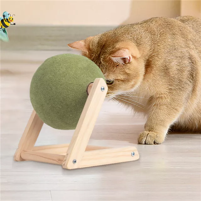 Cat Mint Ball Toy,Catnip Floor Ball Toy,Rotatable Catnip Roller Ball Floor Mount