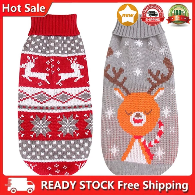 Maglioni Cani - Modello Alce Collo Turtleneck Animale Maglieria per Cani Piccoli e Medi Gatti