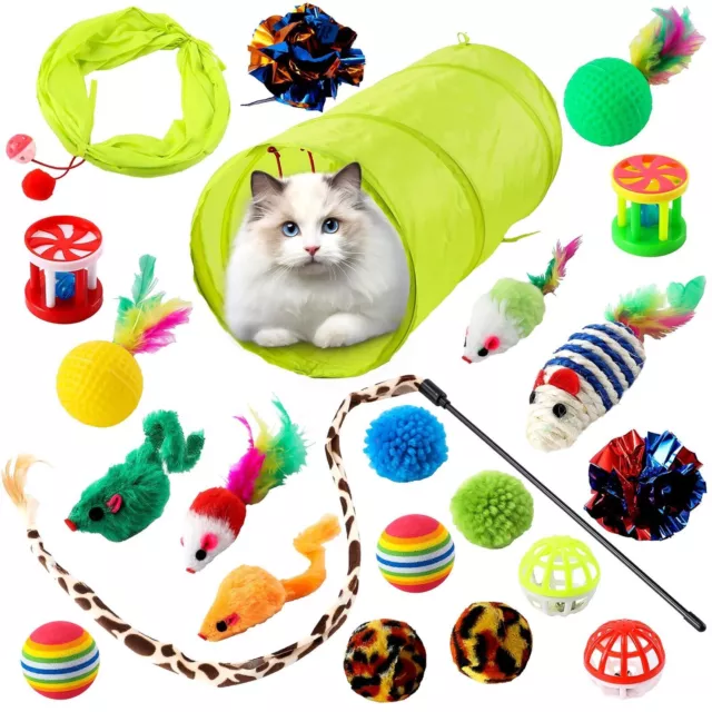 30 Pcs Pet Cat Bells Mouse Toys Kitten Interactive Indoor Toys Bulk Ball Toy 2