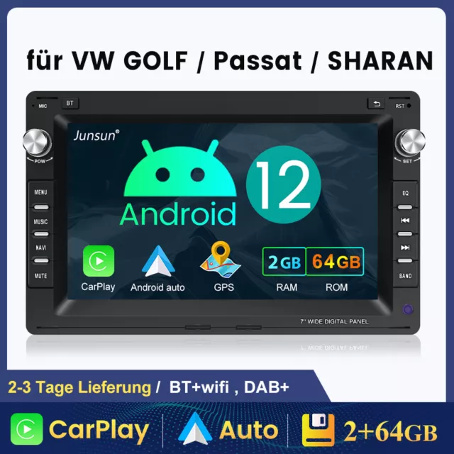 7" 64GB Android 12 Autoradio GPS NAVI Für VW Golf MK4 Polo Passat B5 JETTA LUPO