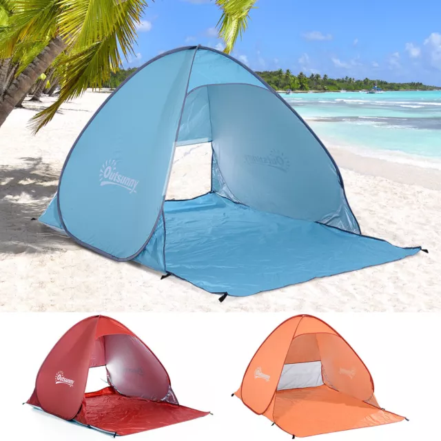 Beach Tent Instant Camping Portable Pop up Automatic Carry Case Blue Hiking
