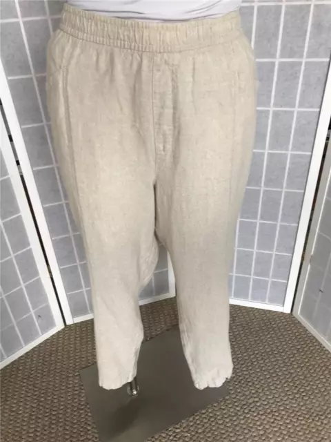 Women's Old Navy XXL Oak Beige Linen Blend Semi Sheer Crop Pants
