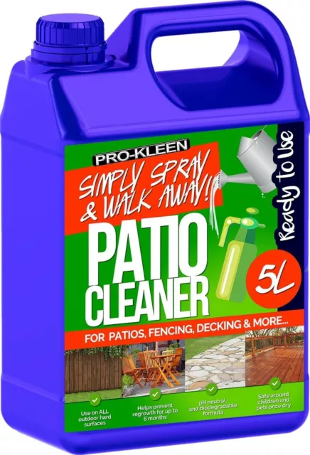 ProKleen Patio Cleaner Fluid Algae Mould Killer 5L Brick Paving 25% Stronger 5L