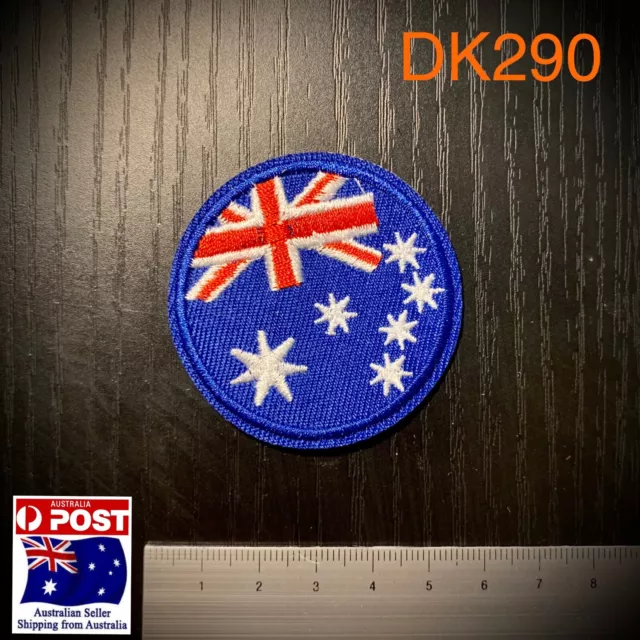 Australian Flag Iron On Patch Circle Flag Badge Aussie Flag Circle Patch