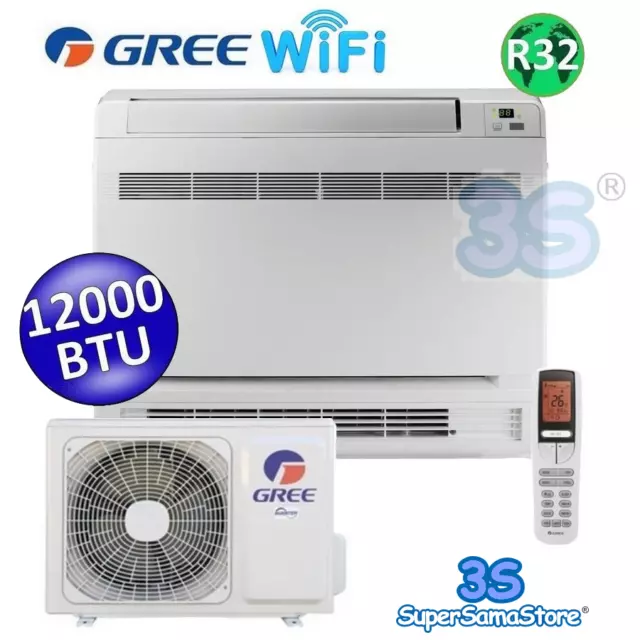 3S Climatiseur Gree Mono Console Au Sol 12000Btu Wifi Classe A+++ Inverter R32