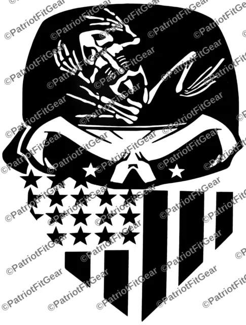 Bone Frog,Skull Bandanna,Molon Labe,Patriot,Military,Militia,Sticker,Vinyl Decal
