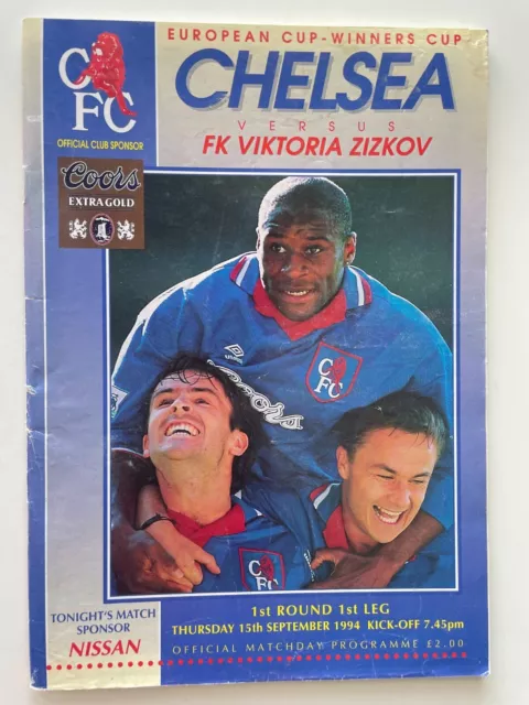 Chelsea V Fk Viktoria Zizkov. 15Th September 94. Cup Winners Cup 1St Rd 1St Leg
