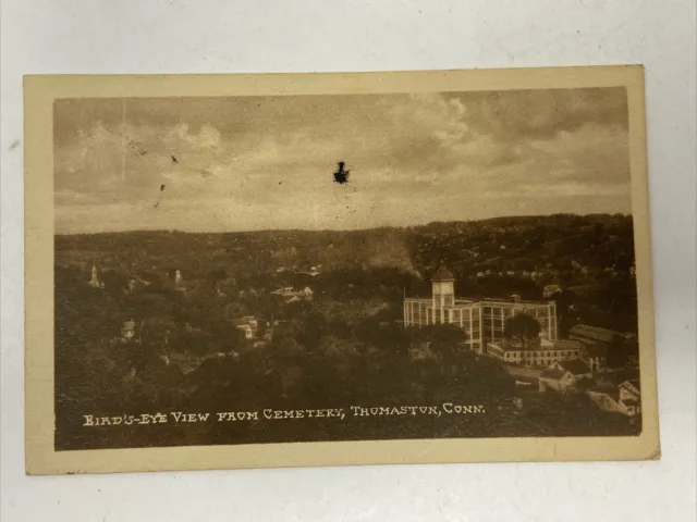Early Thomaston CT Birds Eye View from Cemetery Postcard 1926 Postmark Cancel