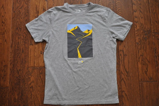 Mens Fanatics Tour de France Col Du Tourmalet Race Gray Cotton Blend T-Shirt M