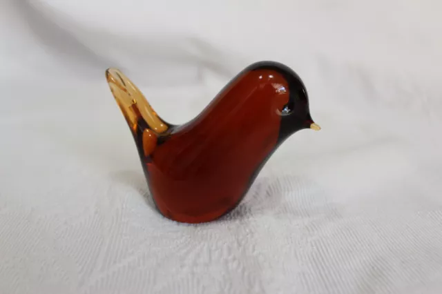 Oiseau en verre couleur marron