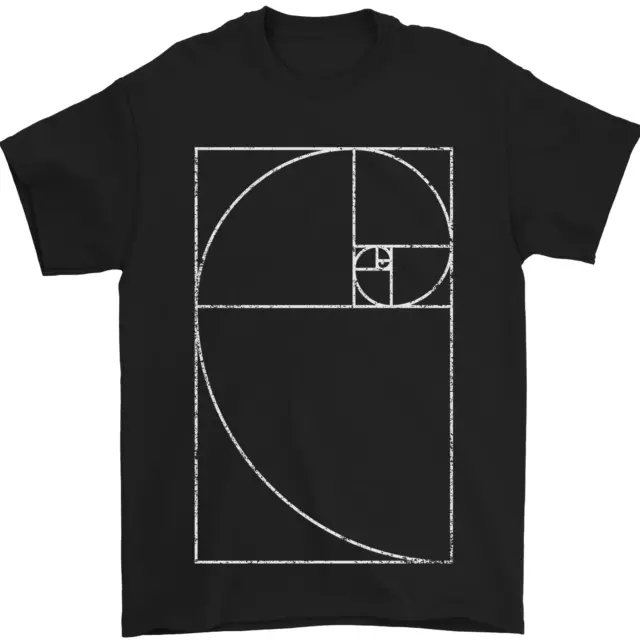 Fibonacci Espiral Dorado Geometry Matemáticas Hombre Camiseta 100% Algodón