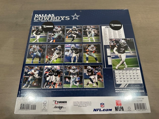BRAND NEW NFL 2024 Dallas Cowboys Wall Calendar by IG Design Group 16.