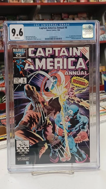 CAPTAIN AMERICA ANNUAL #8 (Marvel, 1986) CGC Graded 9.6 ~ White Pages