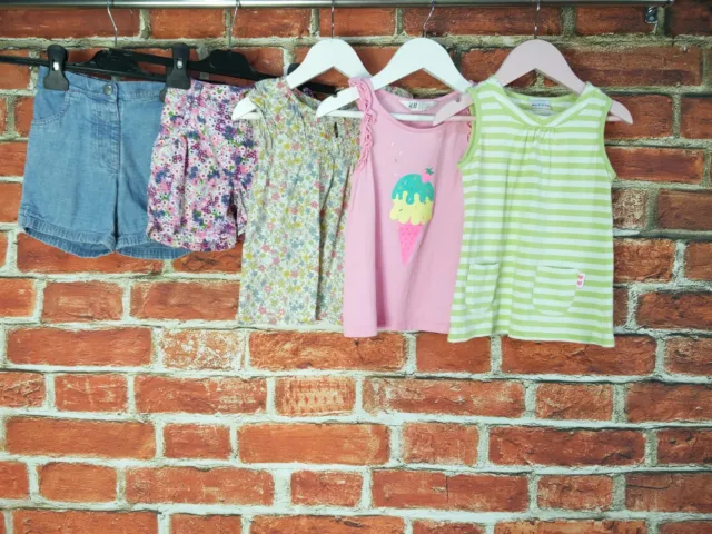 Girls Bundle Aged 2-3 Year Next H&M Summer T-Shirt Top Shorts Floral Denim 98Cm