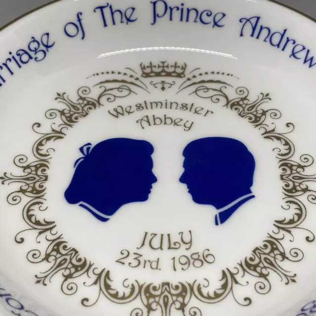 Royal Worcester Pin Tray - Royal Wedding - Prince Andrew & Sarah Ferguson - 1986 2