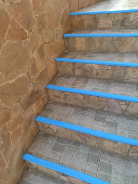 Anti-slip pad on the steps rubber 50x20 mm, length 1 m,  5 pieces, blue