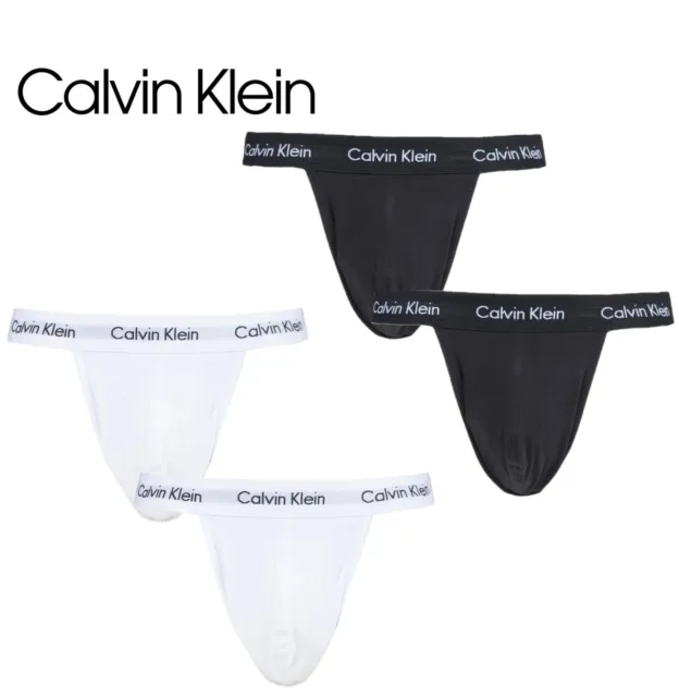 Calvin Klein Jock Strap Briefs Men's Cotton Stretch, in Black and White - 2 Pack