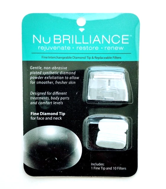 NuBrilliance 1 punta de diamante intercambiable fina y 10 filtros de repuesto 30217FCS