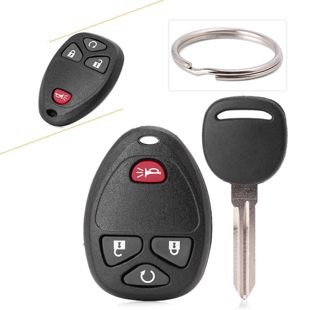 Remote Control Key Fob + Uncut Ignition Key for GMC Sierra/Chevy Silverado