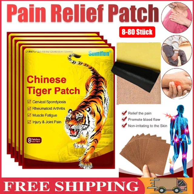 8-80 Stück Schmerzpflaster Chinesischer Tiger Gips Kniegelenk Schmerzlinderung