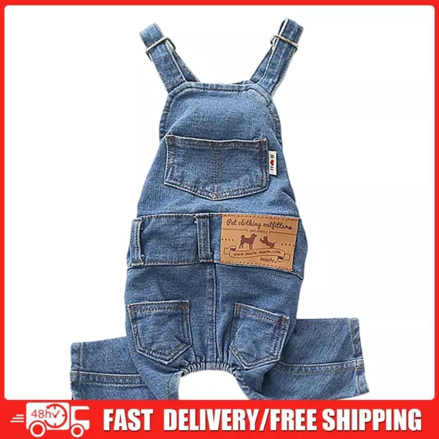 Dog Denim Jumpsuit Comfortable Pet Pants Apparel for Small Medium Dogs Cats