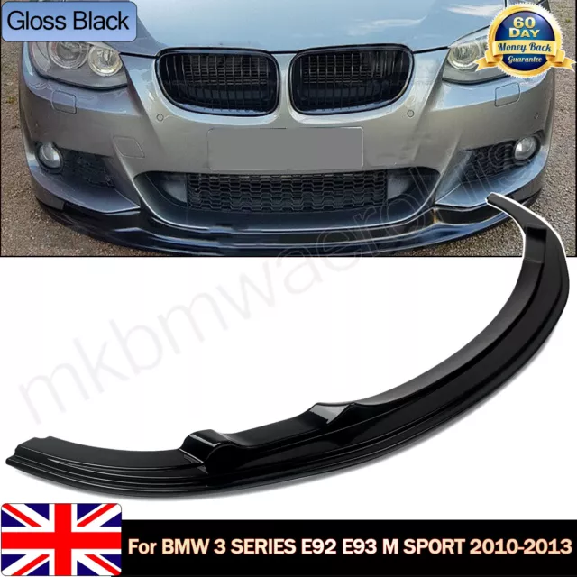 For BMW E92 E93 3Series M Performance Style Gloss Black Front Splitter Lip 10-13