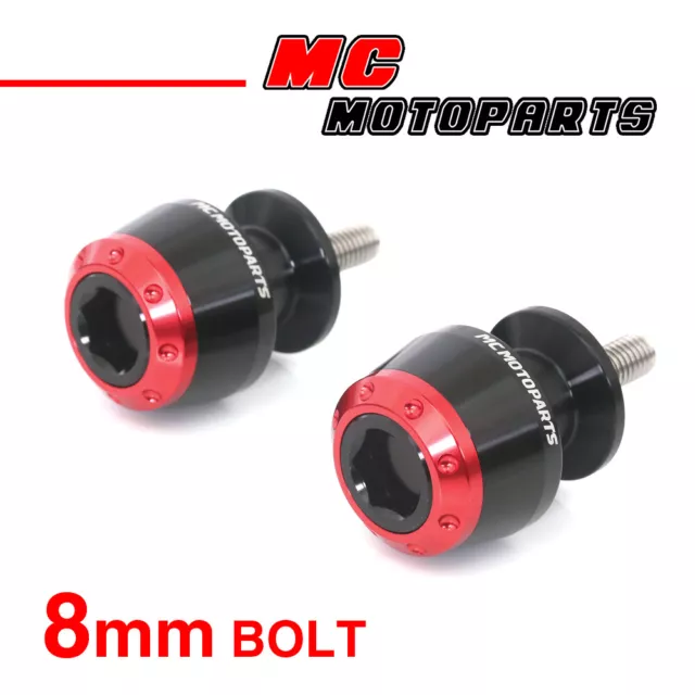 Red ATOM CNC Swingarm Spools 8mm For Suzuki DL1000/ V-STROM 1000 02-20 19 18 2