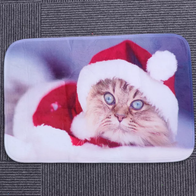 Non-slip Water Absorption Carpet Square Christmas Themed Cartoon Floor Mat for