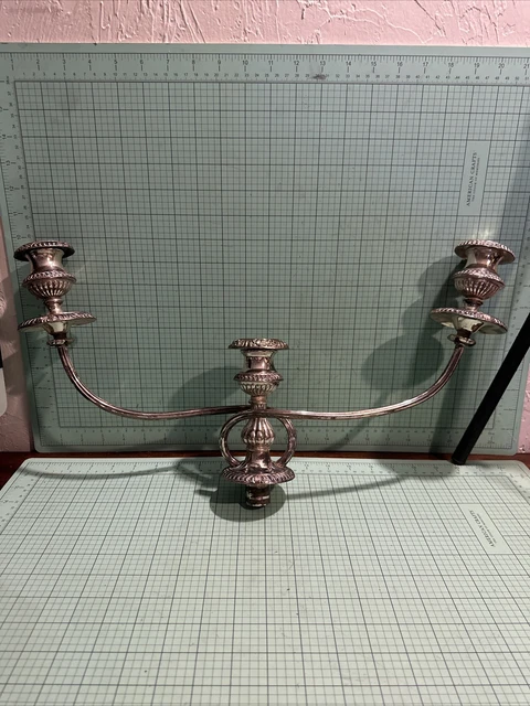 Vintage, silver plate, 3 arm, ornate, candelabra replacement top part #3 BS3