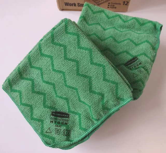 Rubbermaid Commercial Products~Hygen Q620 16"x16" Microfiber Cloth~Green~12 CT~