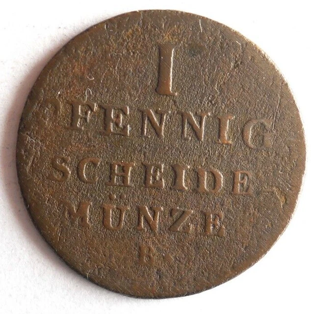 1829 GERMAN STATES (HANNOVER) PFENNIG - RARE TYPE Coin - Lot #J7