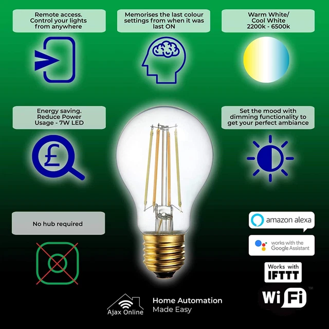 50.000 Weißtöne - Smart WiFi Edison - Retro Filament 1 Stück (Pack 1) 2