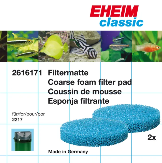 EHEIM 2pc COARSE FILTER PAD BLUE for 2217 CLASSIC