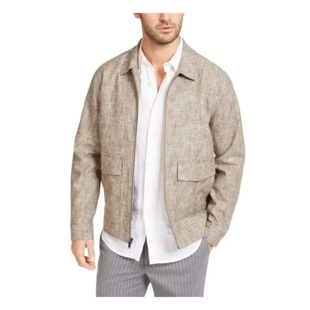 Tasso Elba Men's Vieste Bomber Jacket Medium linen /cotton