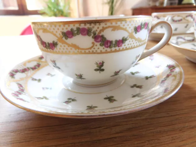 6 tasses et soucoupes HAVILAND porcelaine de Limoges