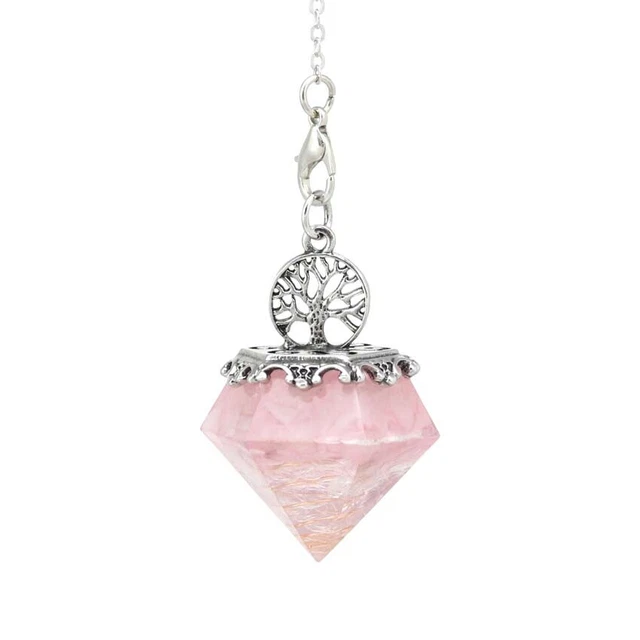 Natural Healing Crystal Stone Tree of Life Chakra Reiki Pendulum Dowsing Pendant
