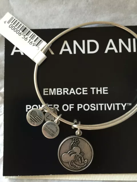 ALEX AND ANI DISNEY PARK Minnie Mouse Flower Silver CHARM BRACELET NEW RETIRED