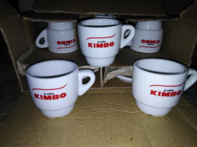 Set 6 tasses et 6 sous tasses café kimbo empilable neuf expresso